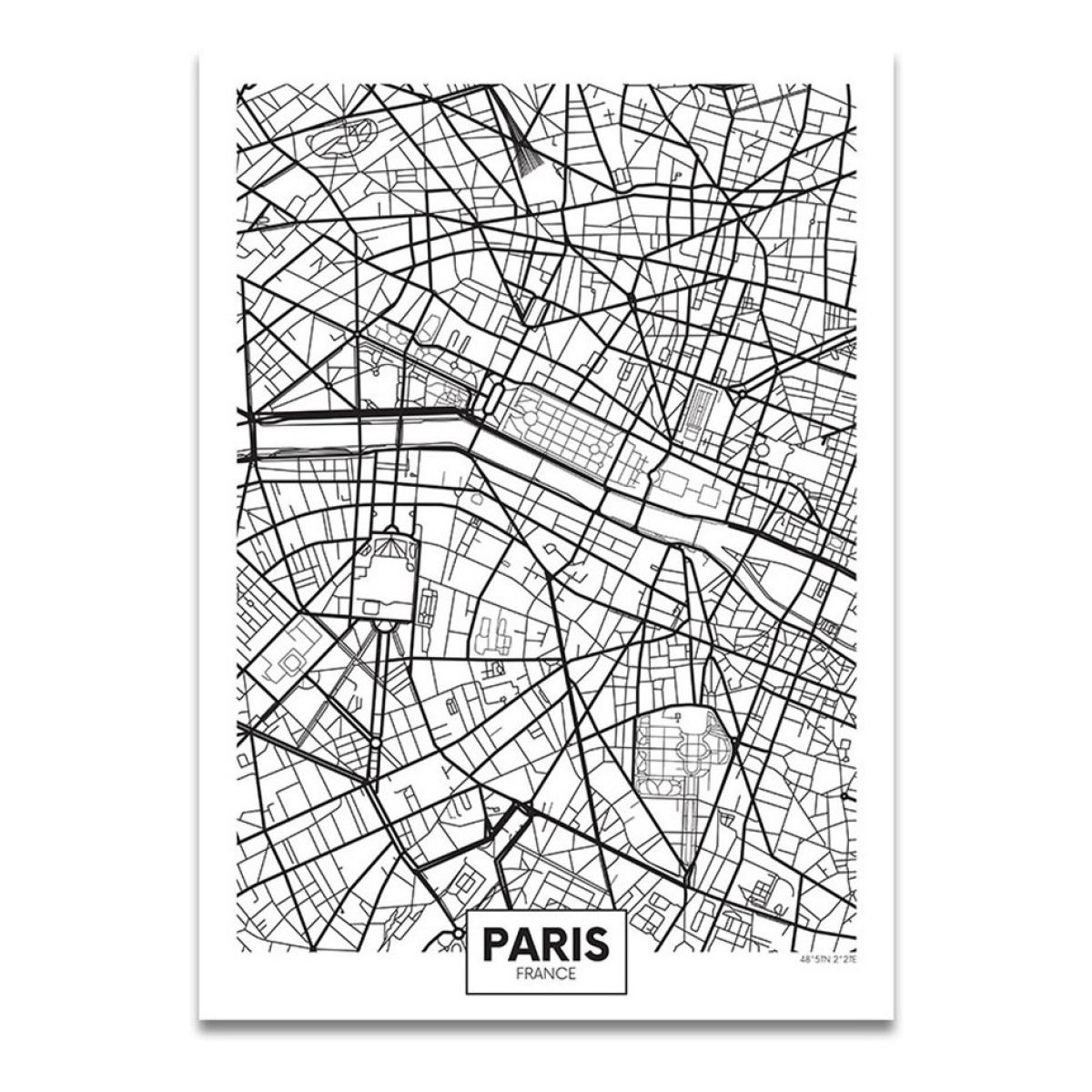 Cuadros Decorativos Mapas Ciudades Marco De Madera 50x70cm - Imagen 63