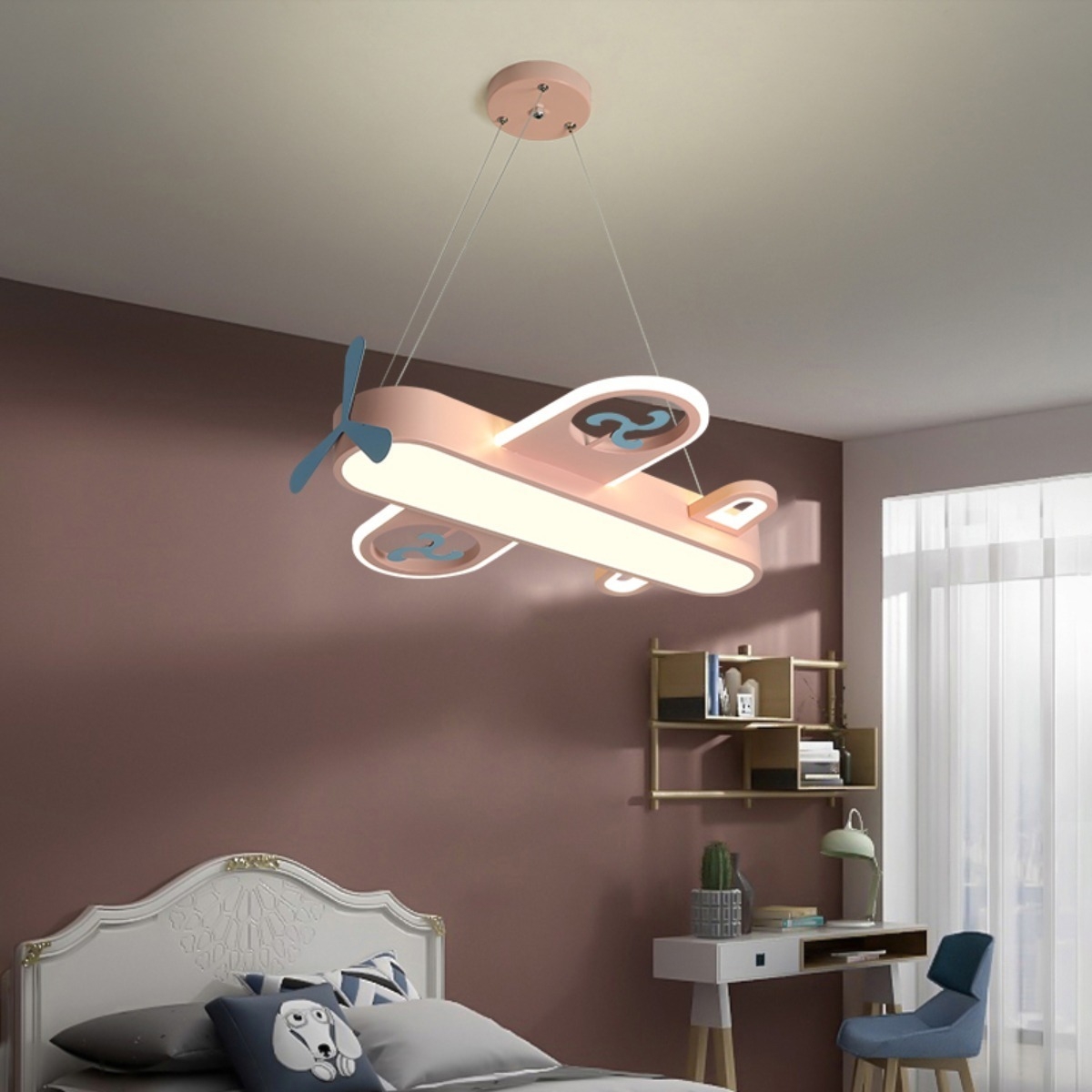 Lampara Colgante Led Infantil Habitacion Niño Niña - Avion - Imagen 5