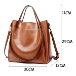 Bolso Cartera Grande Cuero Pu Diseño Informal Gran Capacidad - Imagen 8
