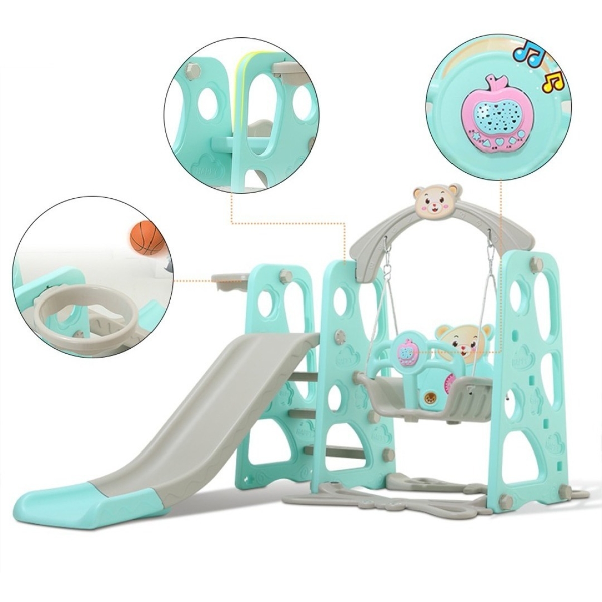 Tobogan + Hamaca + Aro De Basket - Juegos Infantiles - Niños - Imagen 11