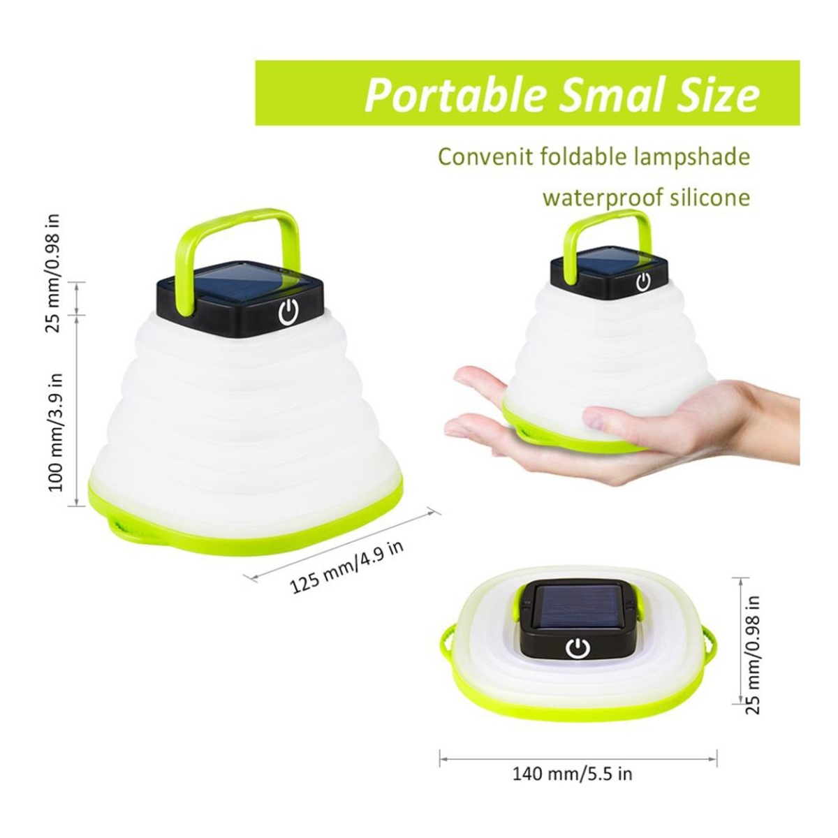 Lampara Luz Solar Led Plegable Camping - Imagen 2