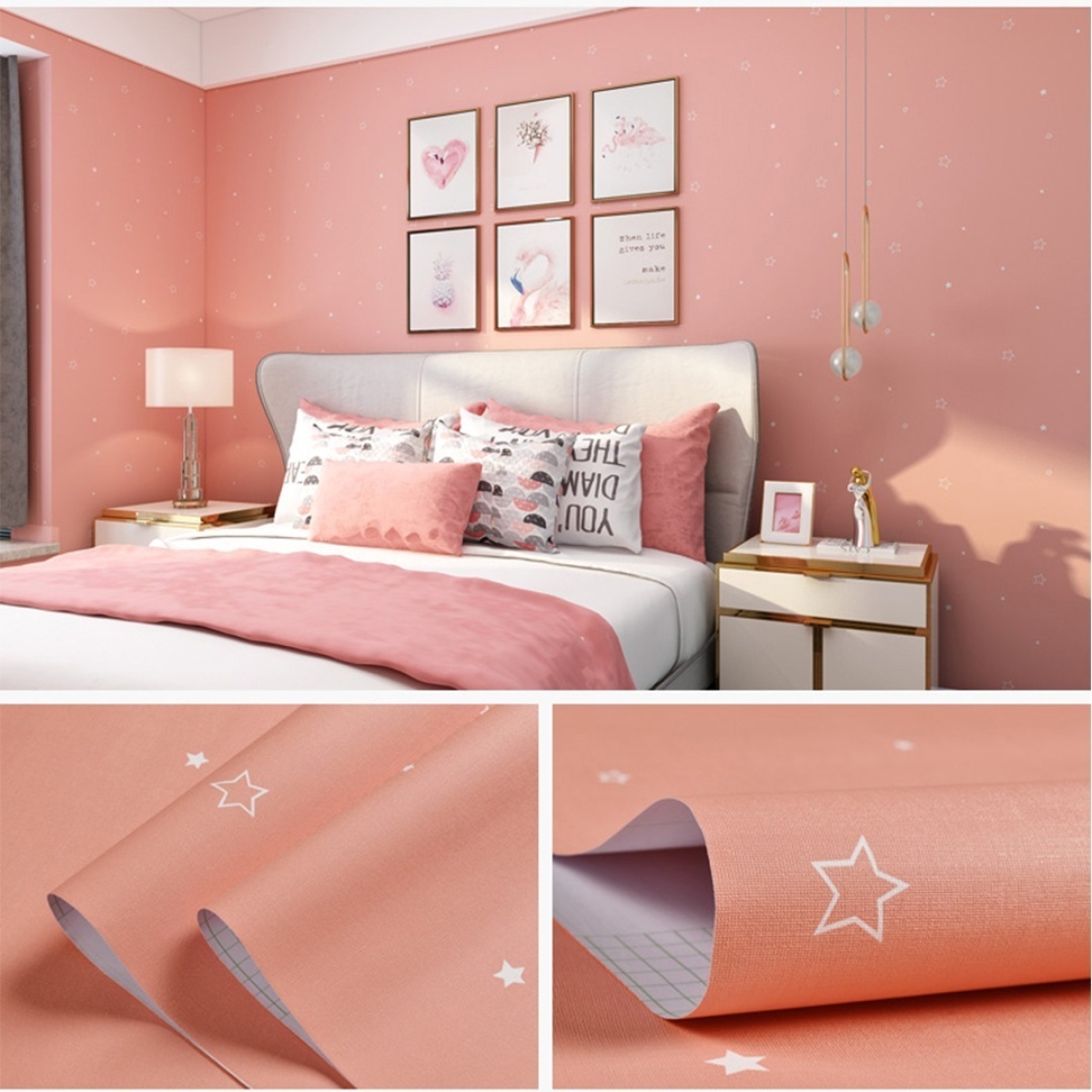 Papel Adhesivo Niños Empapelar Paredes Estrellas Colores Cor - Imagen 2