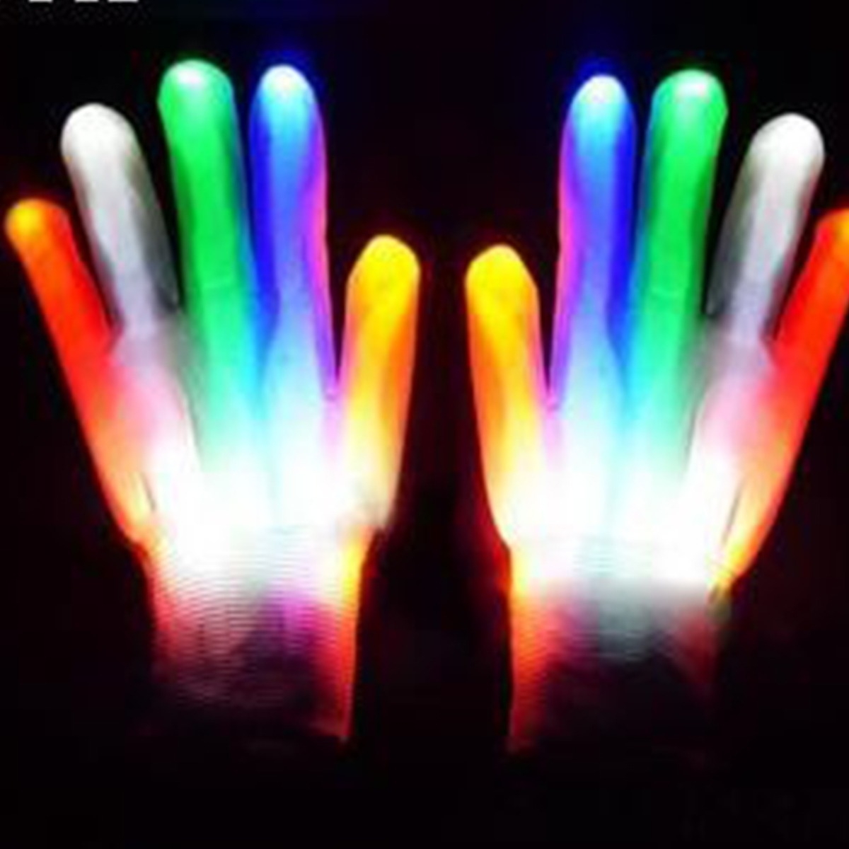 Guantes Led Neón Disfraces Fiesta Cotillón - Imagen 4
