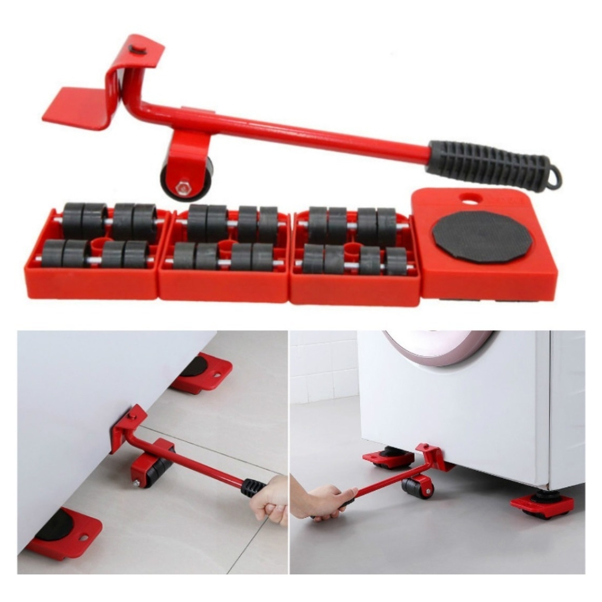 Palanca Transporte Mover Muebles Herramienta Base Con Ruedas - Imagen 6