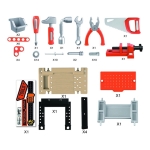 Set Banco De Herramientas Niños Juguete Con Mesa 64 Piezas - Imagen 4