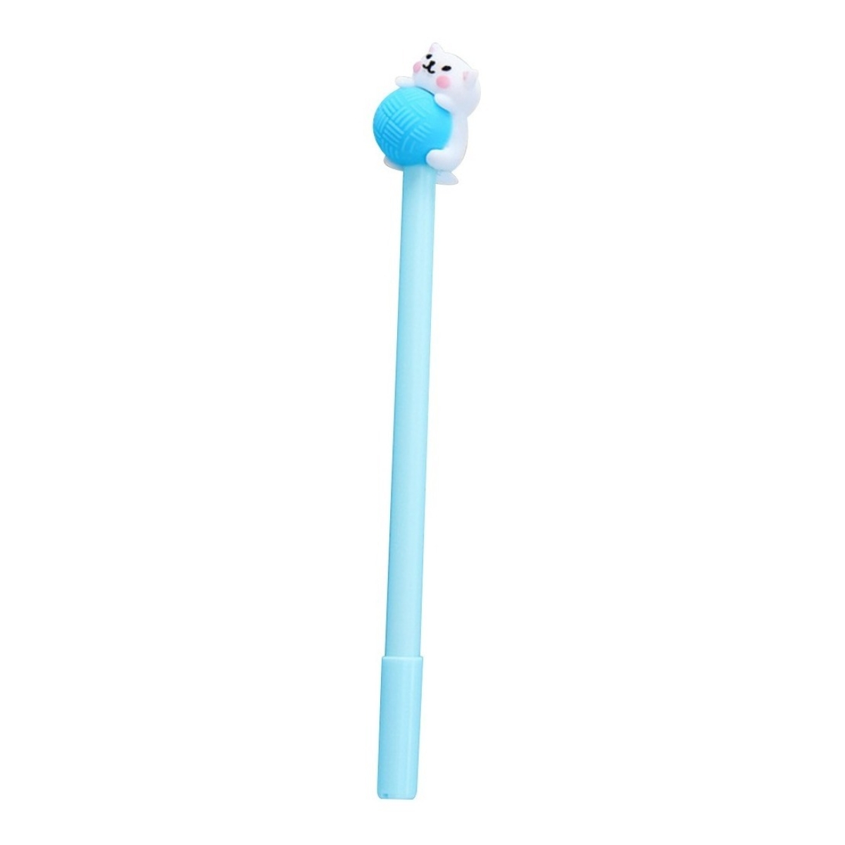 Lapicera Boligrafo Divertida Escolar Liceal Kawaii Gato Bola - Imagen 1