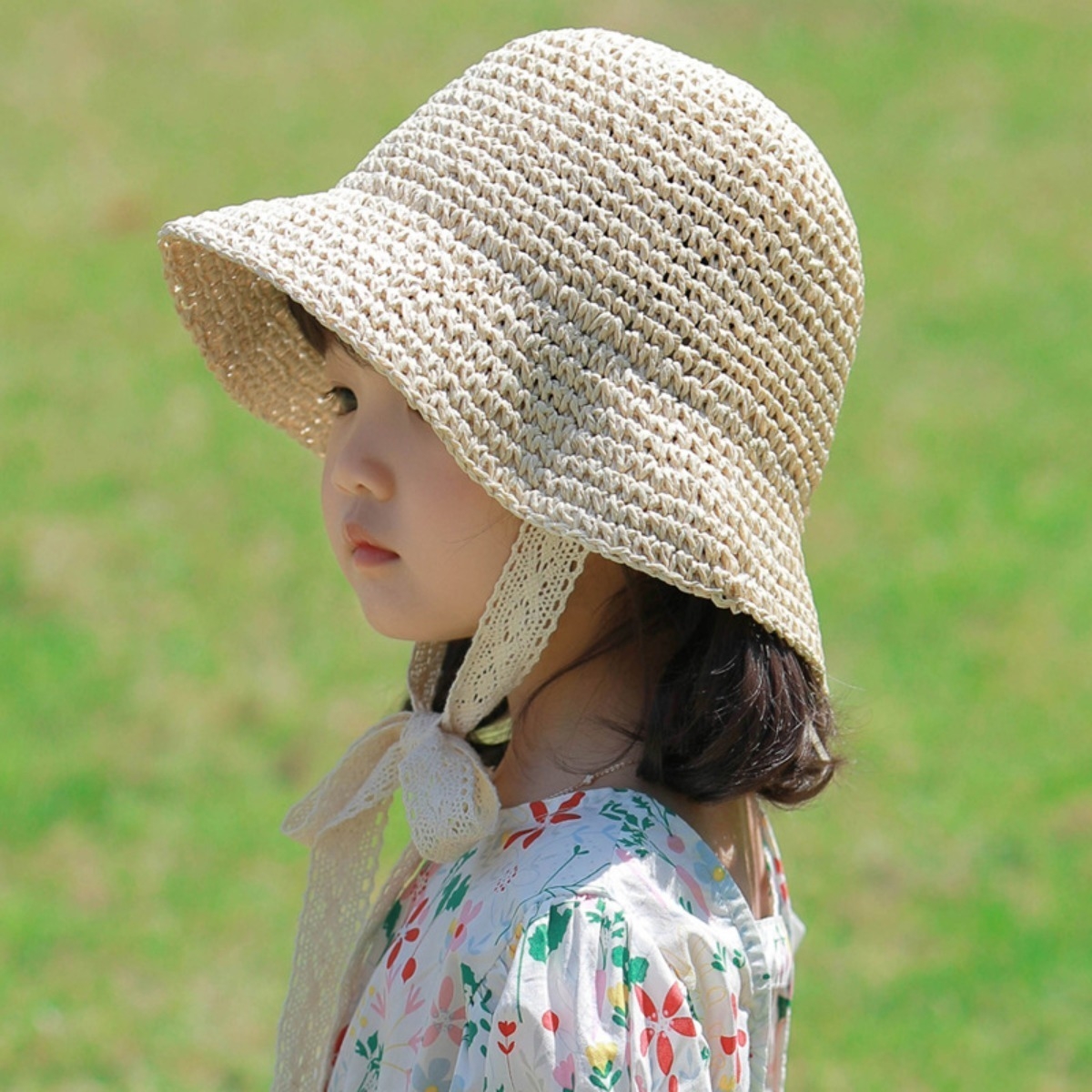 Sombrero De Encaje Con Lazo Para Niña Estilo Paja Verano - Imagen 12