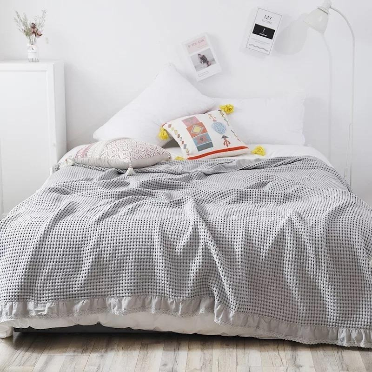 Cubrecama Manta Terminacion Feston 150x230 Pie De Cama - Imagen 11