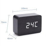 Reloj Digital Madera Usb Despertador Temperatura Fecha - Imagen 4