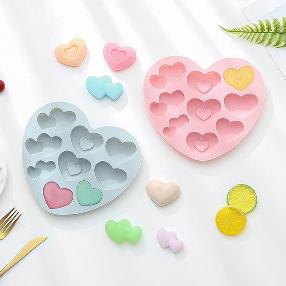 Molde De Silicona Corazones Bombones Jabones Pasteleria - Imagen 12