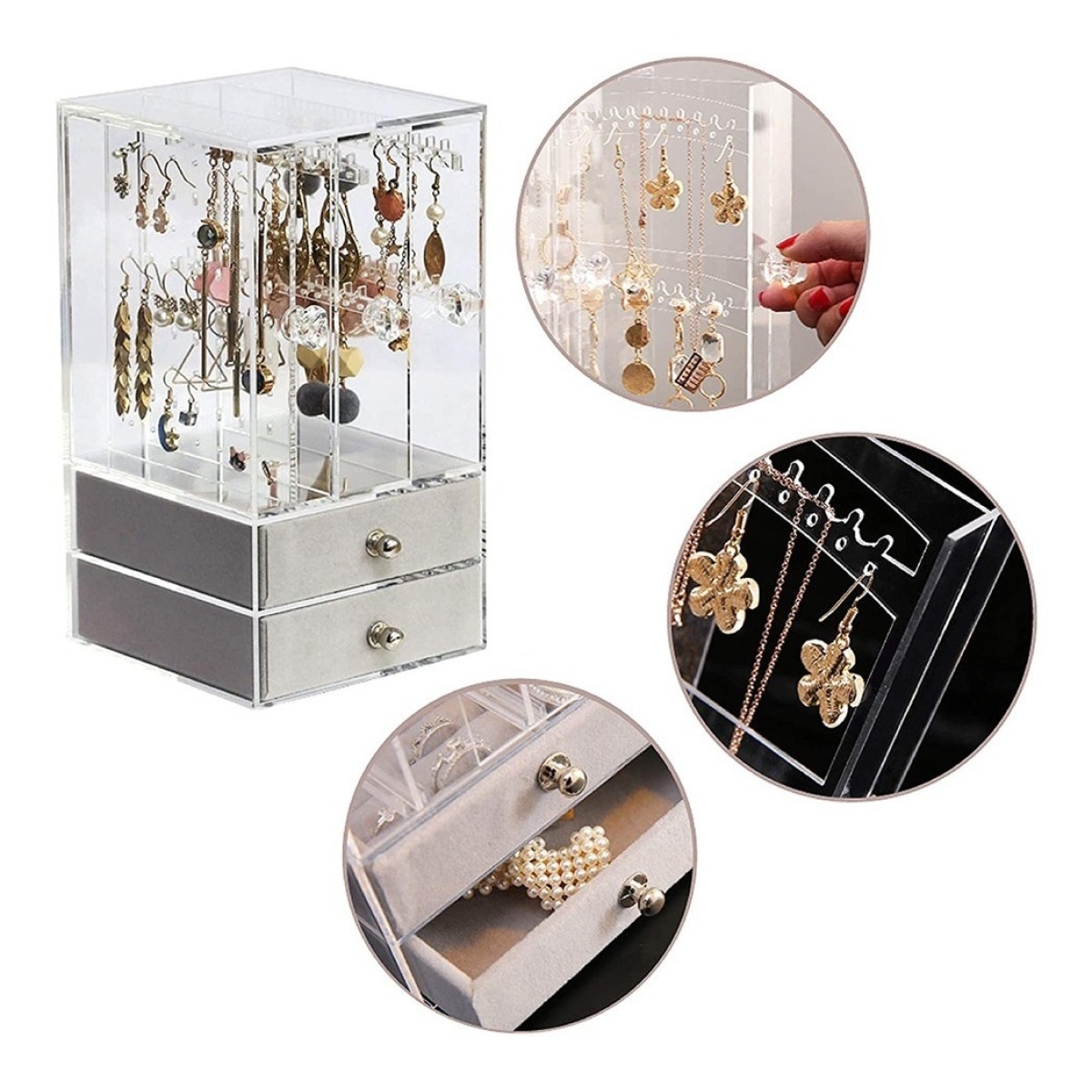 Organizador Exhibidor De Joyas Joyero Diseño Acrilico Cajón - Imagen 16