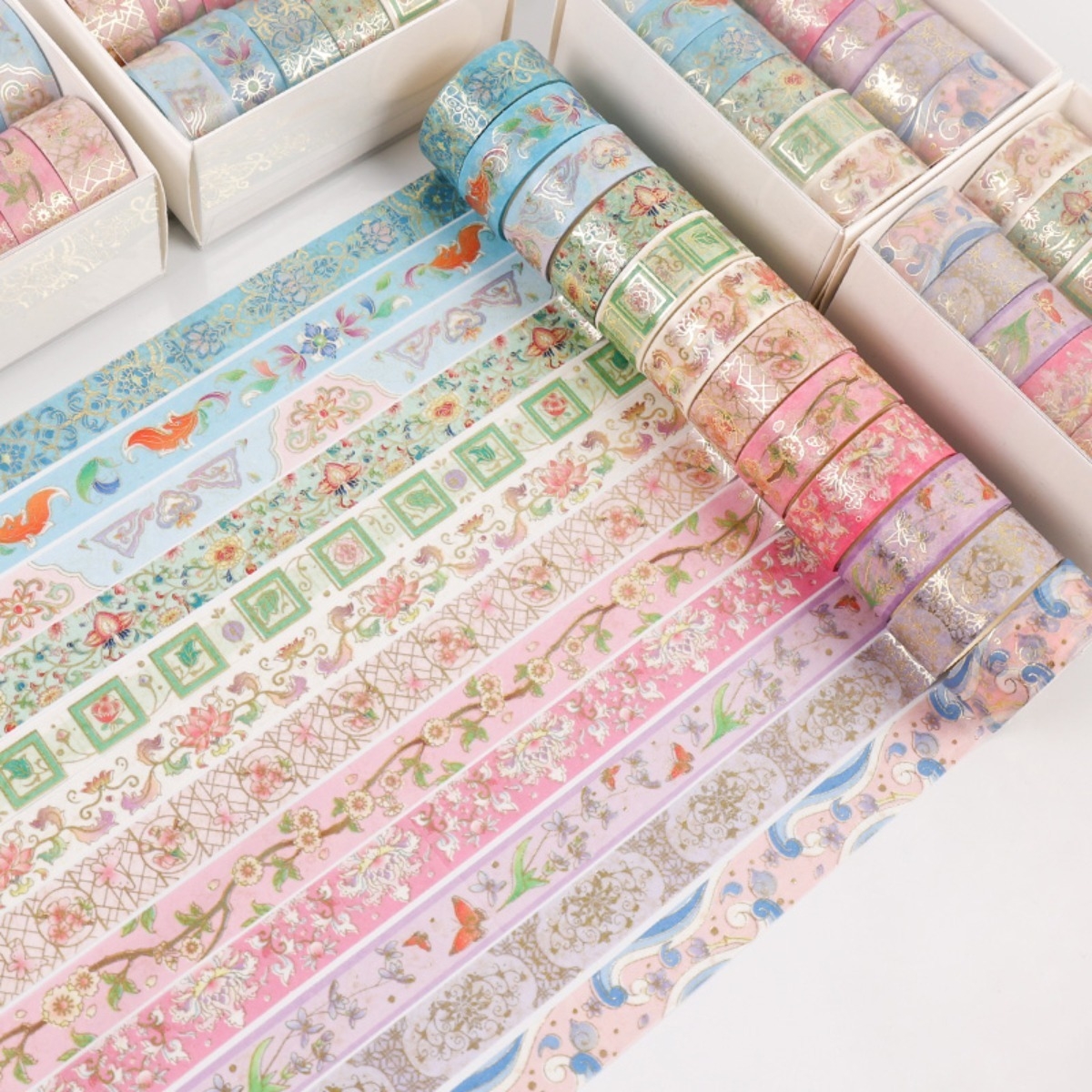 Set X12 Cinta Adhesiva Decorativa De Papel Washi Tape Deco - Imagen 12
