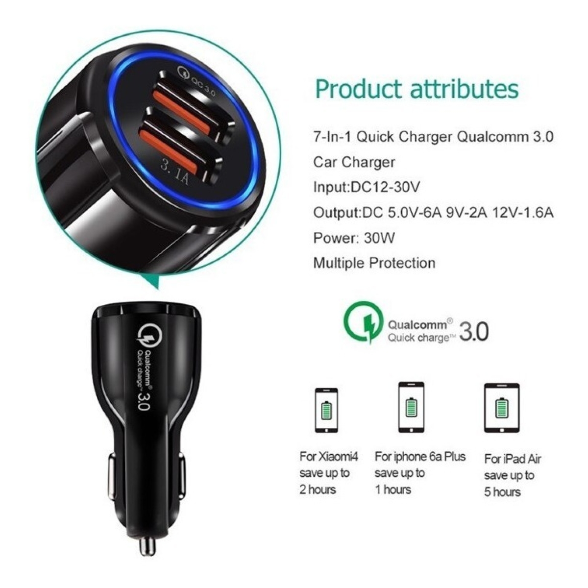 Cargador Carga Rápida Qc 3.0 Doble Usb Para Auto Encendedor - Imagen 11