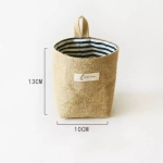 Bolsa Cesto De Tela Lino Para Almacenar Objetos Colgante - Imagen 2