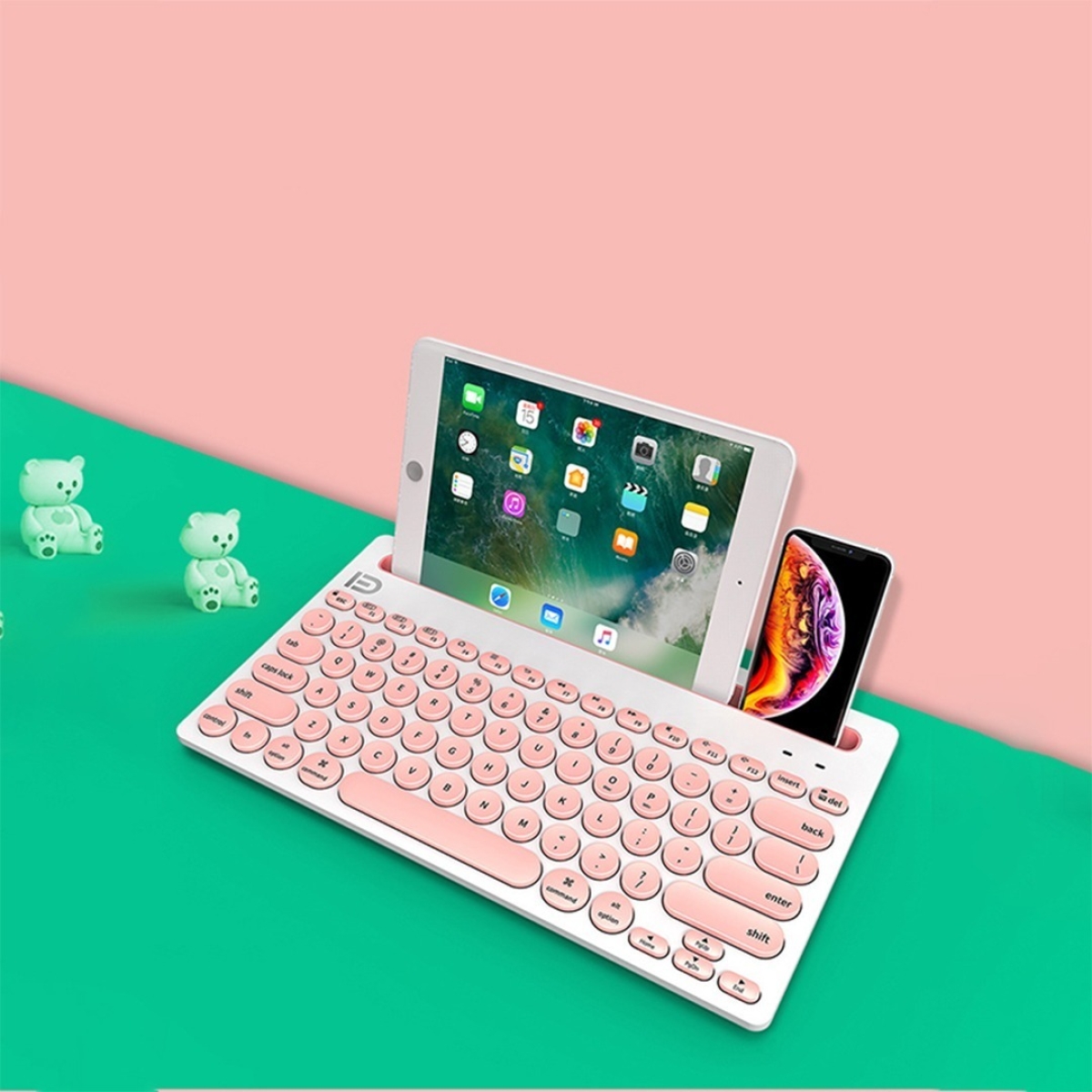 Teclado Inalámbrico Bluetooth Multi Device Celular Tablet Pc - Imagen 14