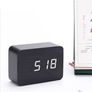 Reloj Digital Madera Usb Despertador Temperatura Fecha, foto 3