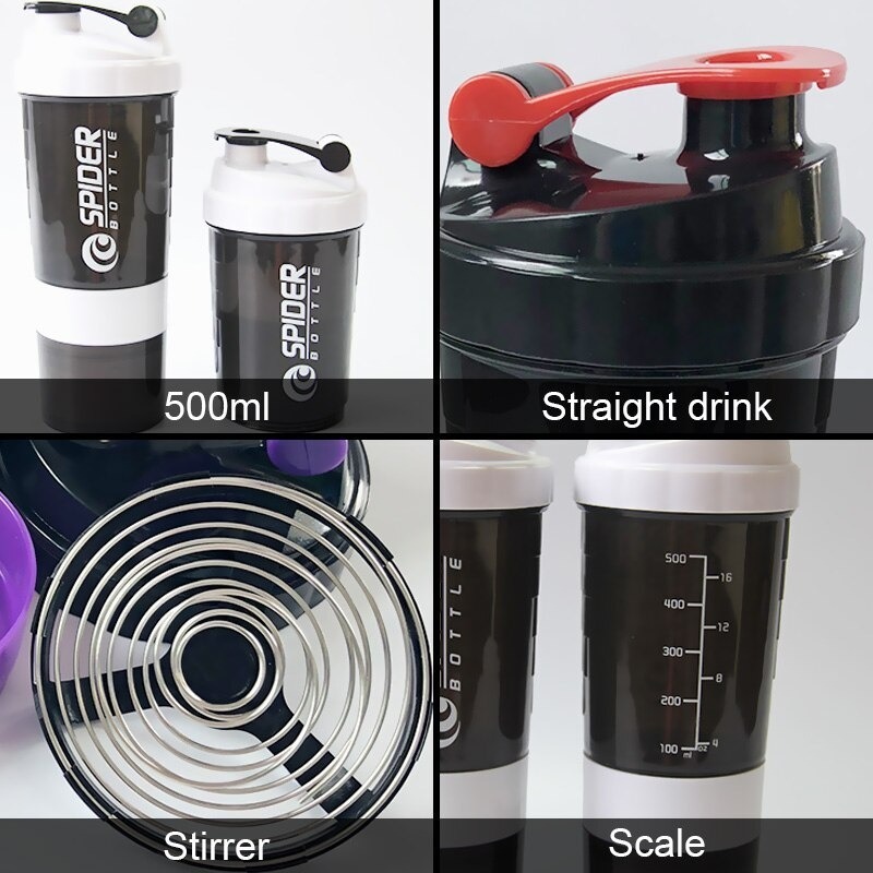 Botella Shaker Mezcladora Vaso Deportivo Porta Proteína - Iluminarás