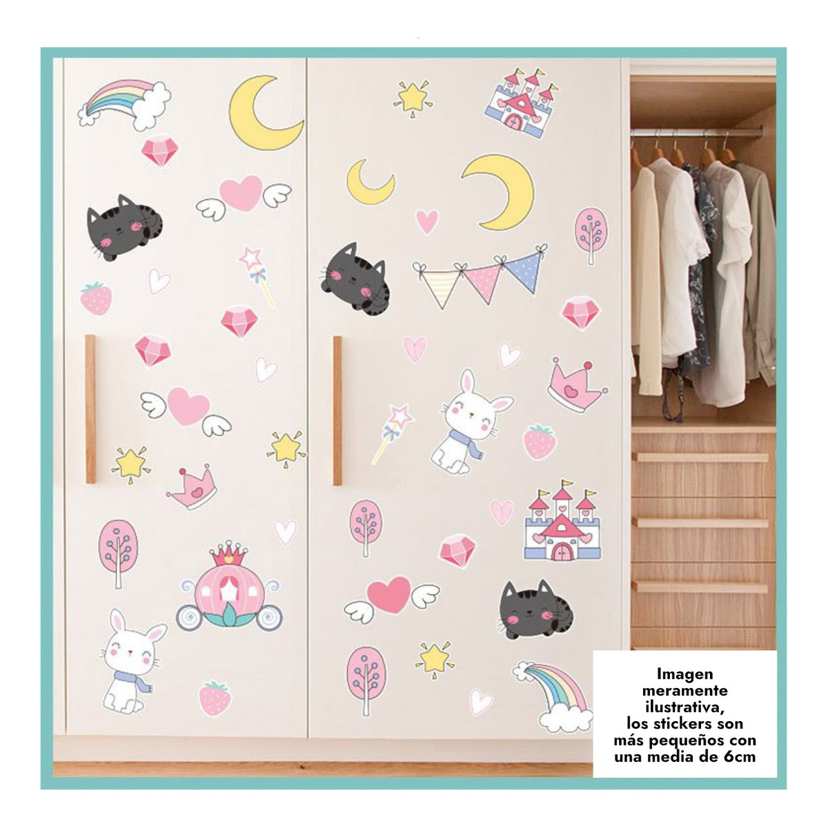Vinilo Decorativo Infantil Kawaii Cute Variado Pared Sticker - Imagen 2