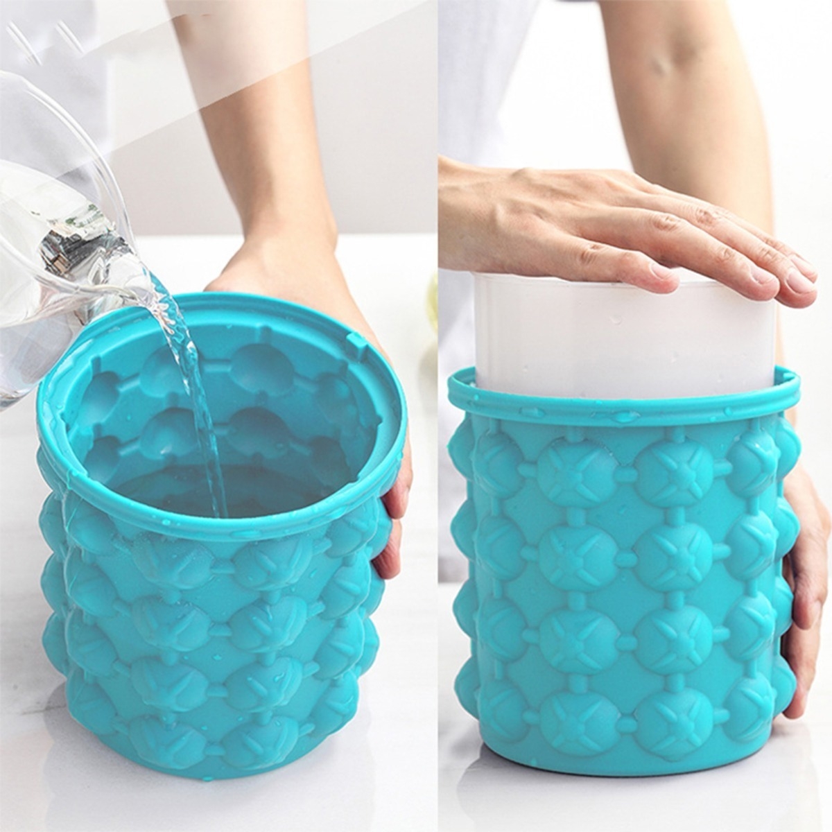 Hielera Circular Silicona Congela Rápido Enfria Latas 1000ml - Imagen 5