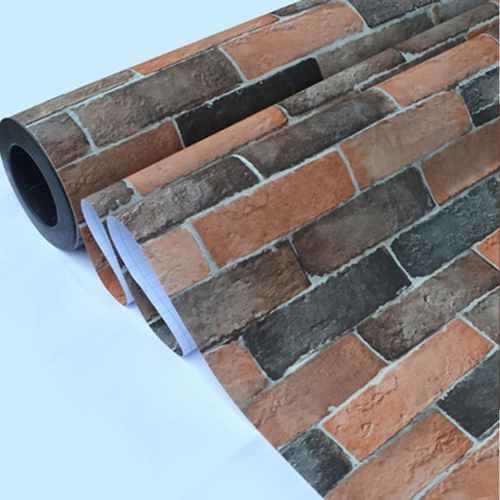 D_693836-MLU40243762841_122019-F.jpg Papel Adhesivo Empapelar Paredes Simil Ladrillo Mix 122cm - Imagen 1