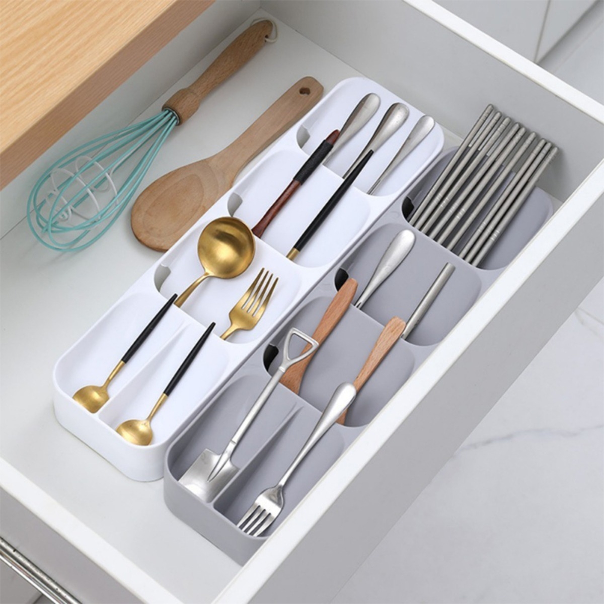 Organizador Cubiertos Cubiertero Para Cajon Cocina Excelente - Imagen 5