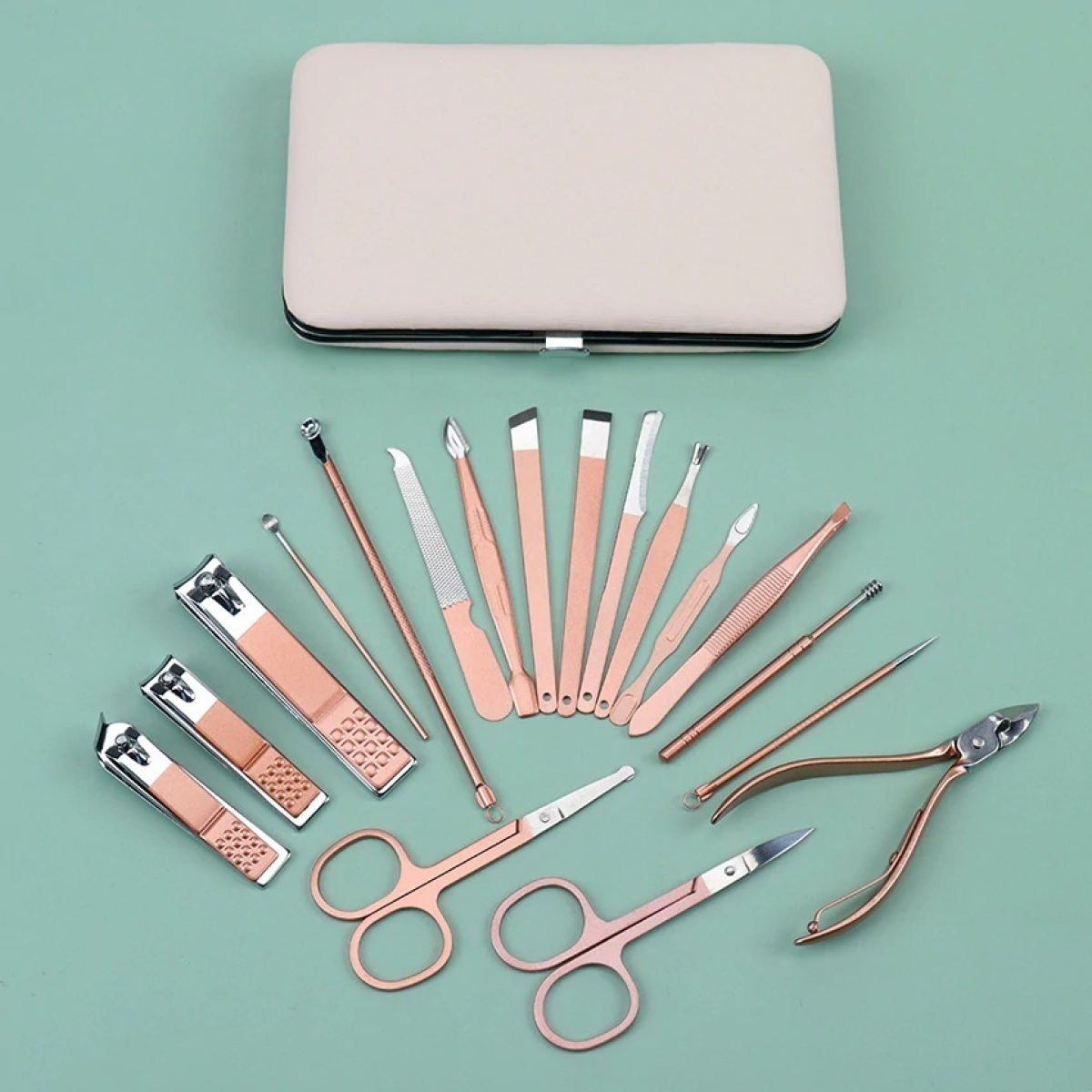 Set Manicura Y Pedicura Completo 18 Piezas Con Estuche - Imagen 1