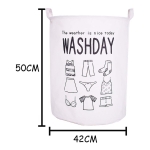 Canasto Cesto De Ropa Tela 42x50cm - Imagen 2