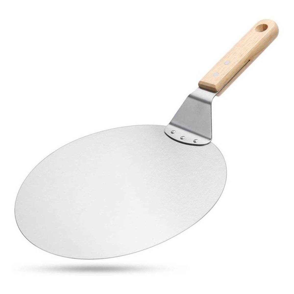 Pala De Pizza De Acero Inoxidable Mango De Madera 26cm D - Imagen 1