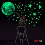 Set Vinilos Luna Y Estrellas Pegatinas Brillantes Decorativa - Imagen 6