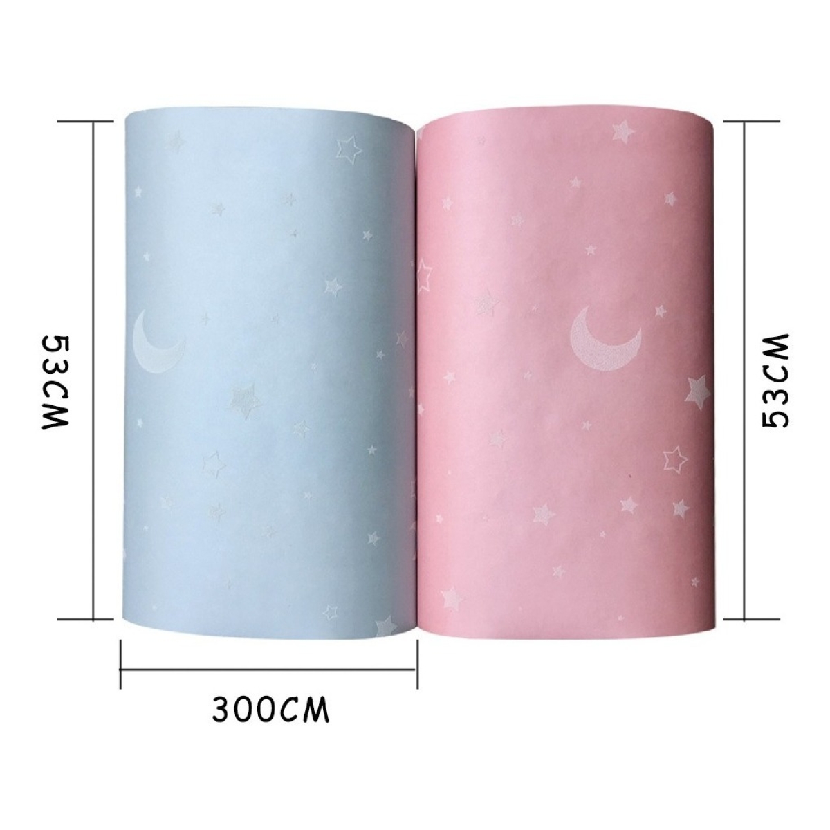 Papel Empapelar Adhesivo Luminoso Brillante Infantil Celeste - Imagen 2