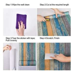 Papel Adhesivo Madera Pintada Tapiz Decorativo, foto 7