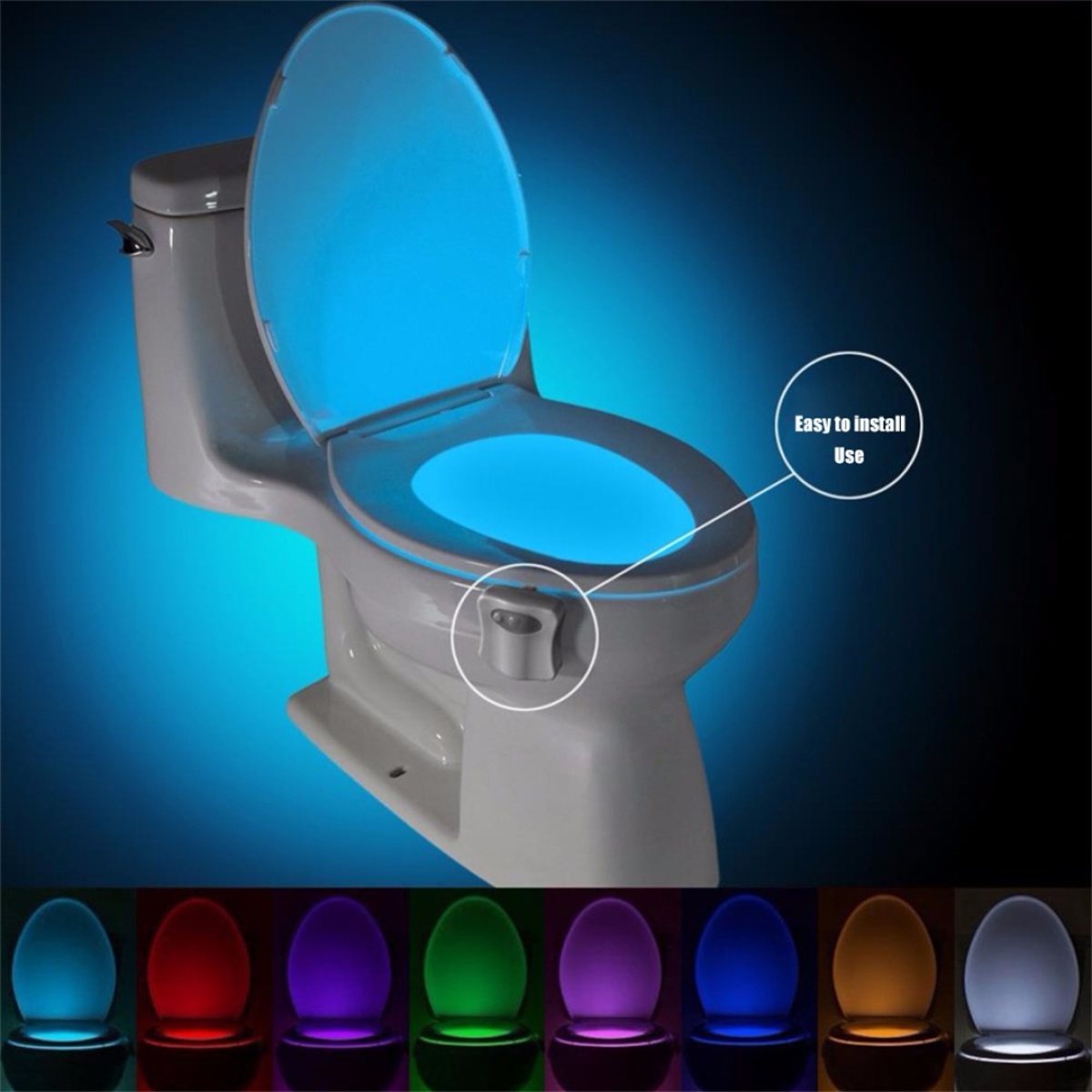 Luz Led Para Inodoro Multicolor Con Sensor De Movimiento - Imagen 3
