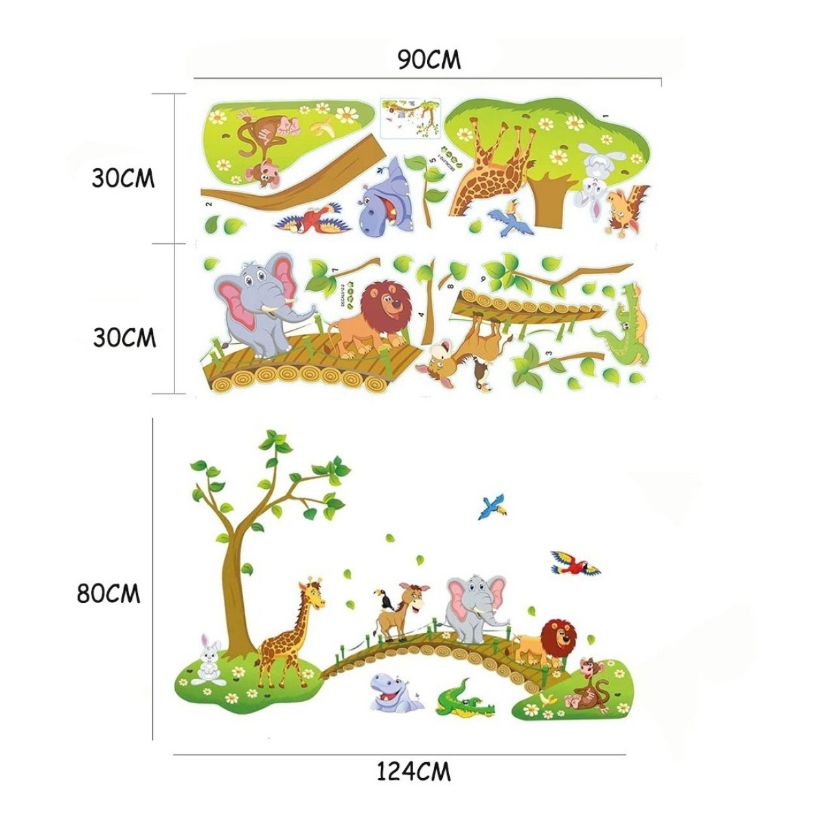 Vinilo Decorativo De Pared Jungla 3d Adhesivos Sticker - Imagen 2