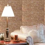 Papel Adhesivo Beige Empapelar Paredes Simil Piedra 122 Cm - Imagen 3