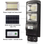 Foco Solar Led 60w Exterior C/ Sensor Y Control+ Brazo Metal - Imagen 4