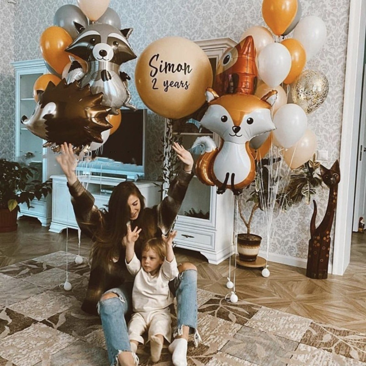 Globos Aire O Helio Para Cumpleaños Animales Iluminaras - Imagen 13