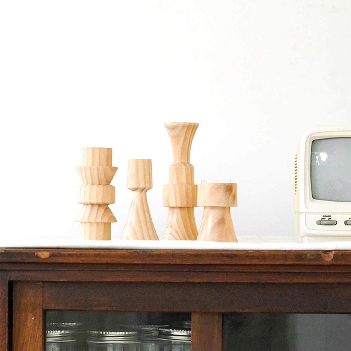 Soporte Candelabro Madera Decorativos Portavela Escandinavo - Imagen 6