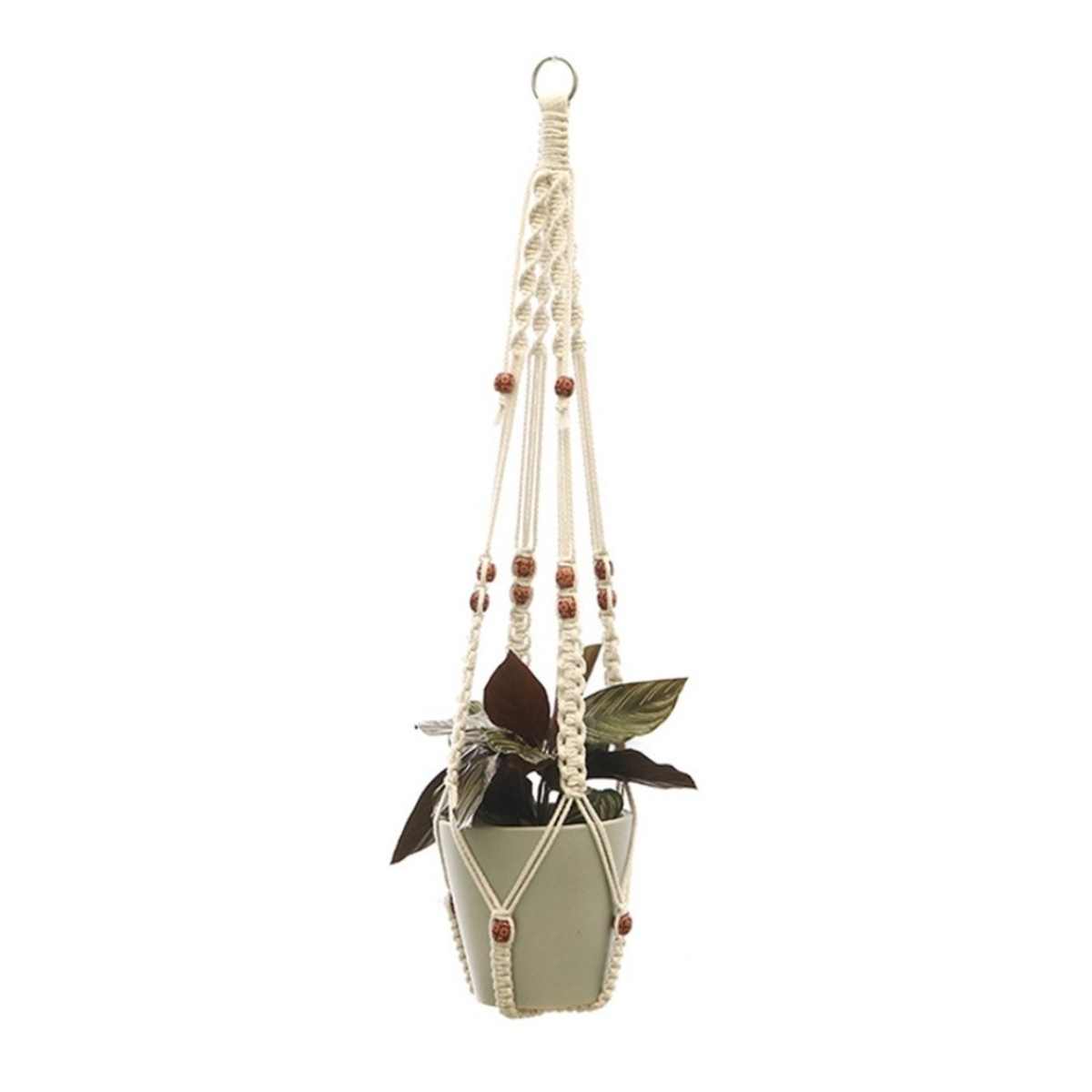Porta Macetas Tejidos En Macrame Pack X 4 - Varios Diseños - Imagen 4