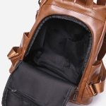 Bolso Mochila Antirrobo Gran Capacidad En Pu Liso Iluminaras - Imagen 4