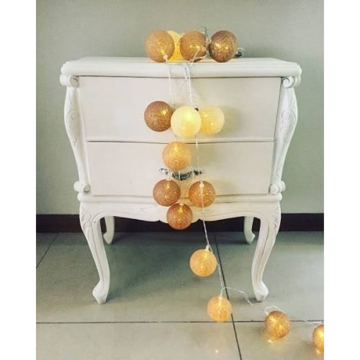 Guirnalda Esferas Decorativas Con Luz- 2 Tonos Rosa-blanco - Imagen 3