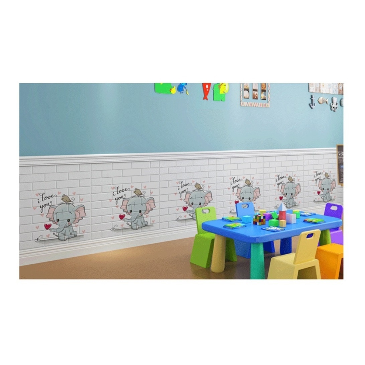 Revestimientos Adhesivo Panel 3d Simil Dino Niños Deco - Imagen 13