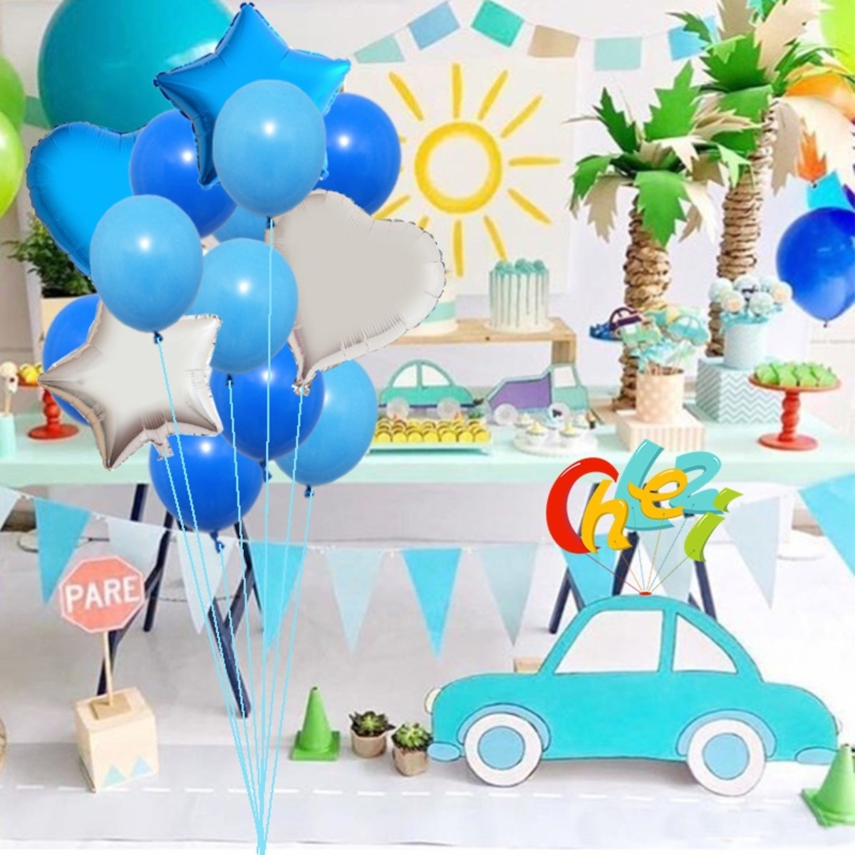 Set X 14 Decoracion De Cumpleaños Set Globos Celebracion - Imagen 5