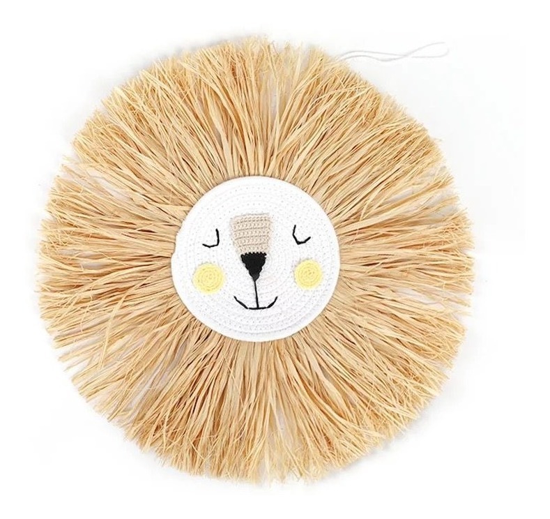 D_716704-MLU48687804973_122021-F.jpg Colgante De Pared León Con Fibra Decoración Dormitorio Niño - Imagen 1