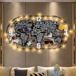 Reloj De Pared Mapamundi 3d Decorativo Luz Led - Imagen 4