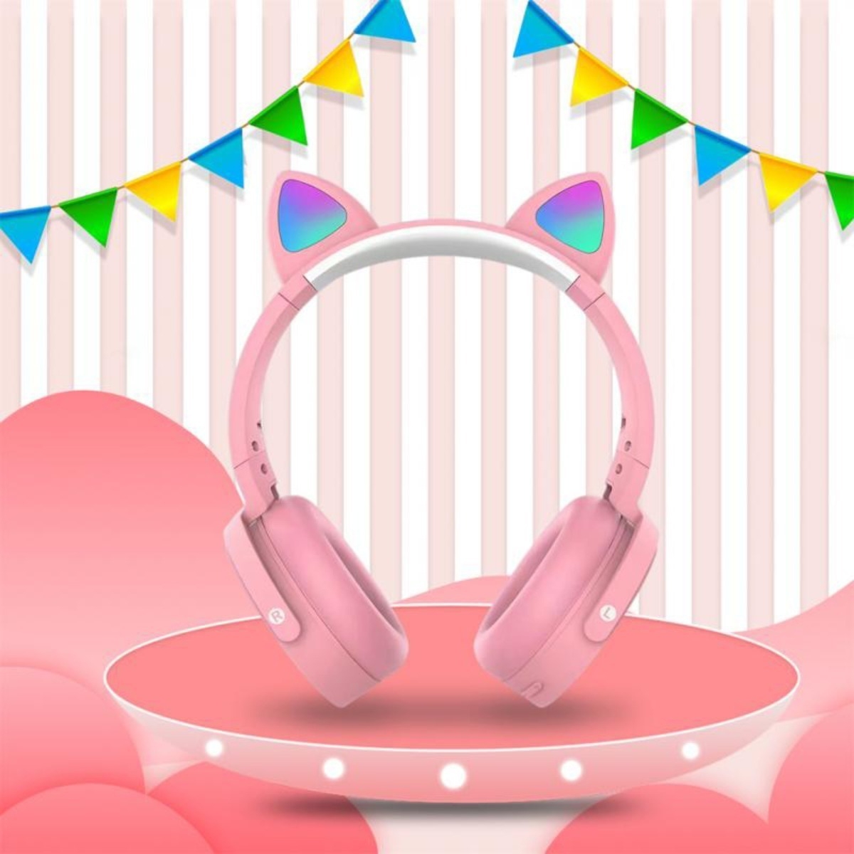 Auriculares Pop It Con Orejas Y Luces Divertidos Bluetooth - Imagen 14