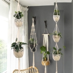 Porta Macetas Tejidos En Macrame Pack X 4 - Varios Diseños - Imagen 6