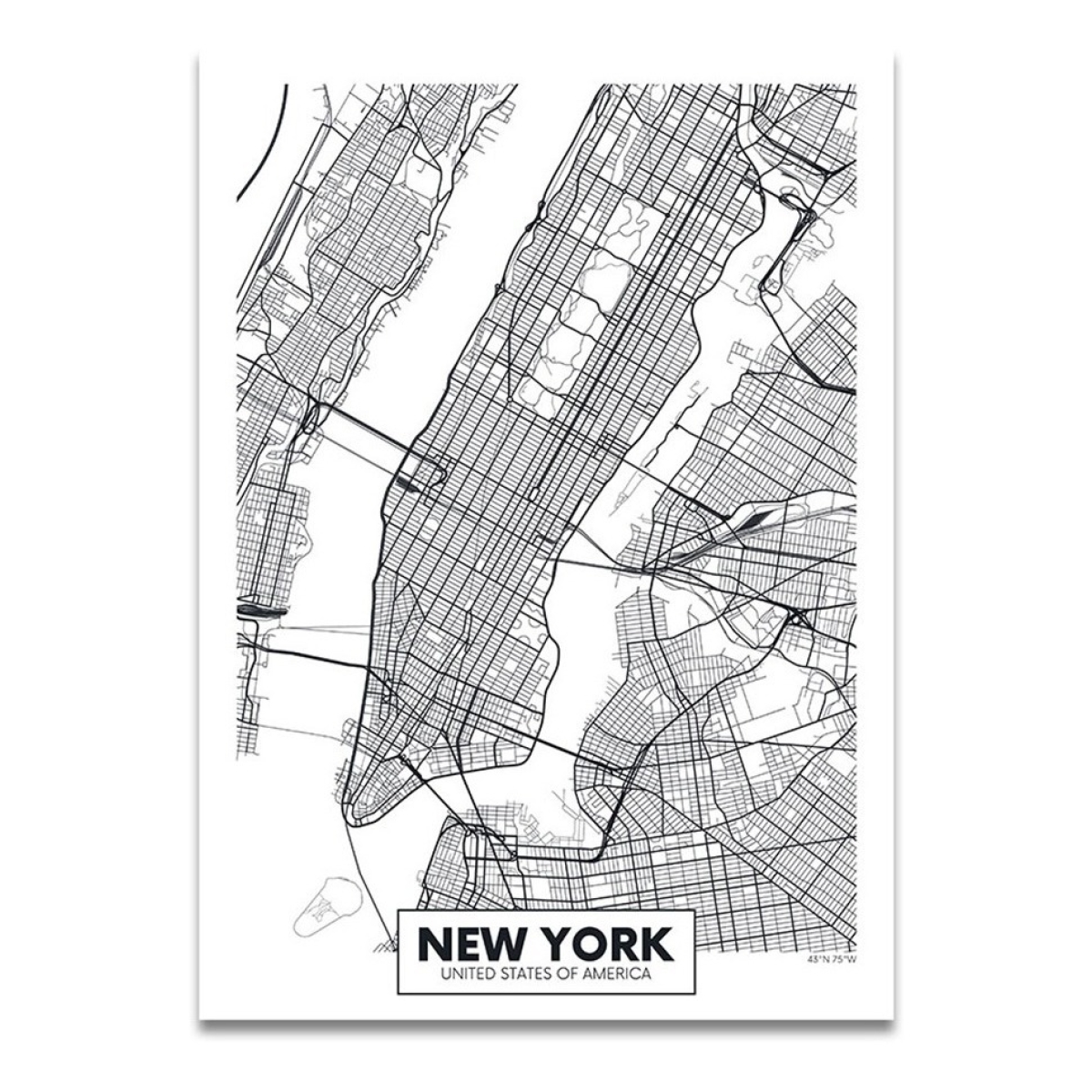 Cuadros Decorativos Mapas Ciudades Marco De Madera 50x70cm - Imagen 72
