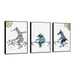 Cuadros Modernos Decorativo Marco Madera Tripticos Infantil - Imagen 2