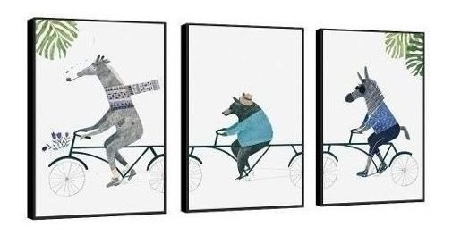 D_718002-MLU40243800644_122019-F.jpg Cuadros Modernos Decorativo Marco Madera Tripticos Infantil - Imagen 2