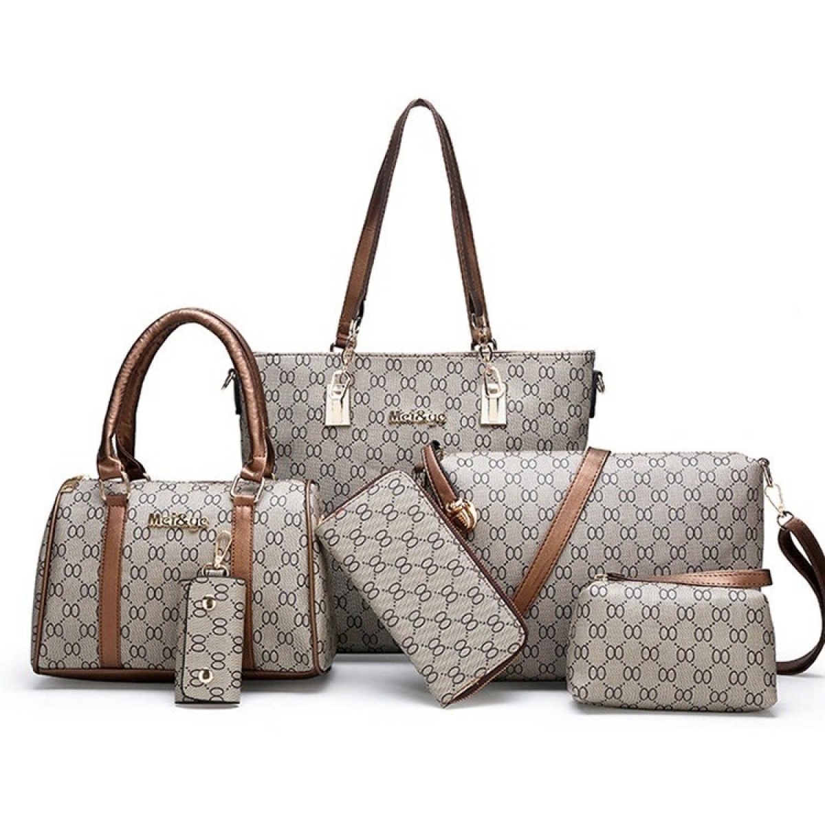 Set De Cartera Bolso Dama Moderna 6 Piezas Estampada - Imagen 17